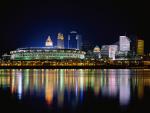 Downtown Cincinnati Reflected in the Ohio River, Ohio