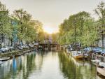 Canal at Sunrise, Amsterdam, Netherlands