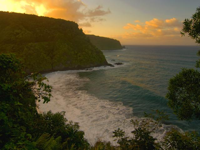 Hana Road Sunset Maui Hawaii