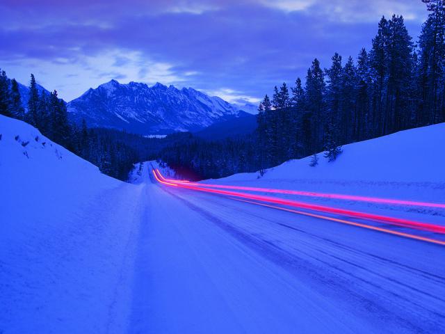 Light Trails Jasper National Park Alberta Canada