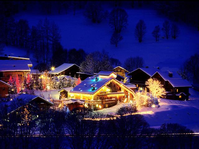Christmas Time at a Ski Resort Savoie France