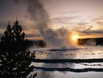 Great Fountain Geyser at Sunset Yellowstone National Park Wyoming