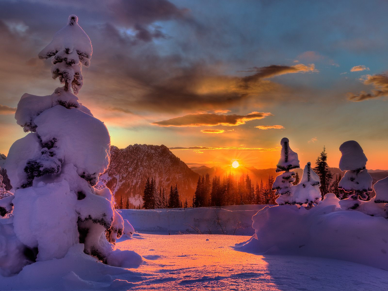 Paradise Sunset Mount Rainier Washington