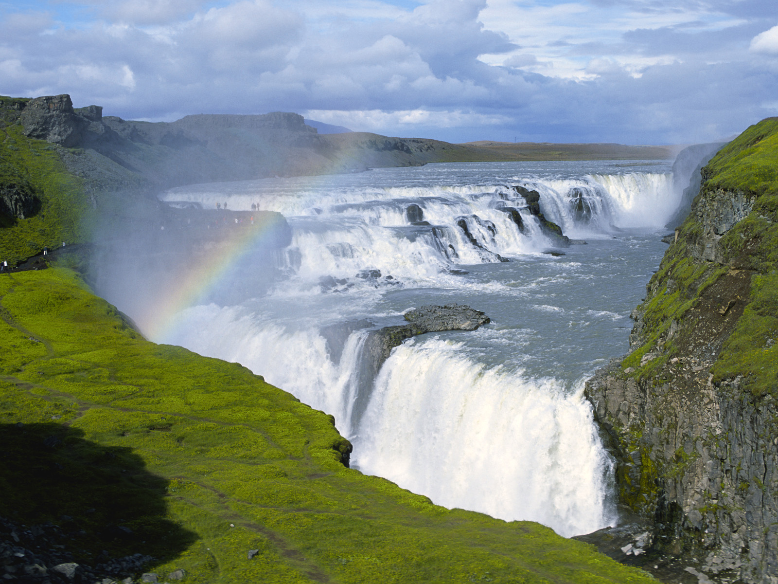 Rainbow Over Gullfoss Waterfall, Iceland