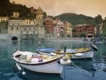 Row Boats in the Harbor, Santa Margherita Church, Vernazza, Italy