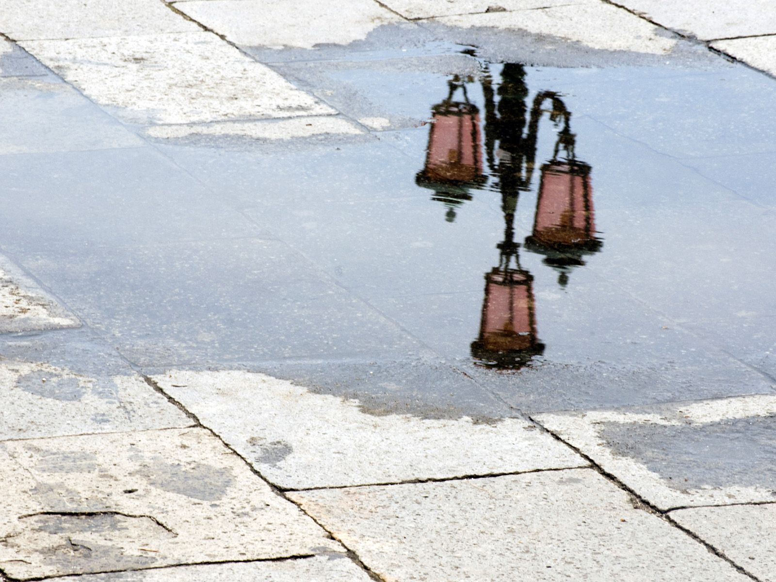 Streetlight Reflection, Venice, Italy