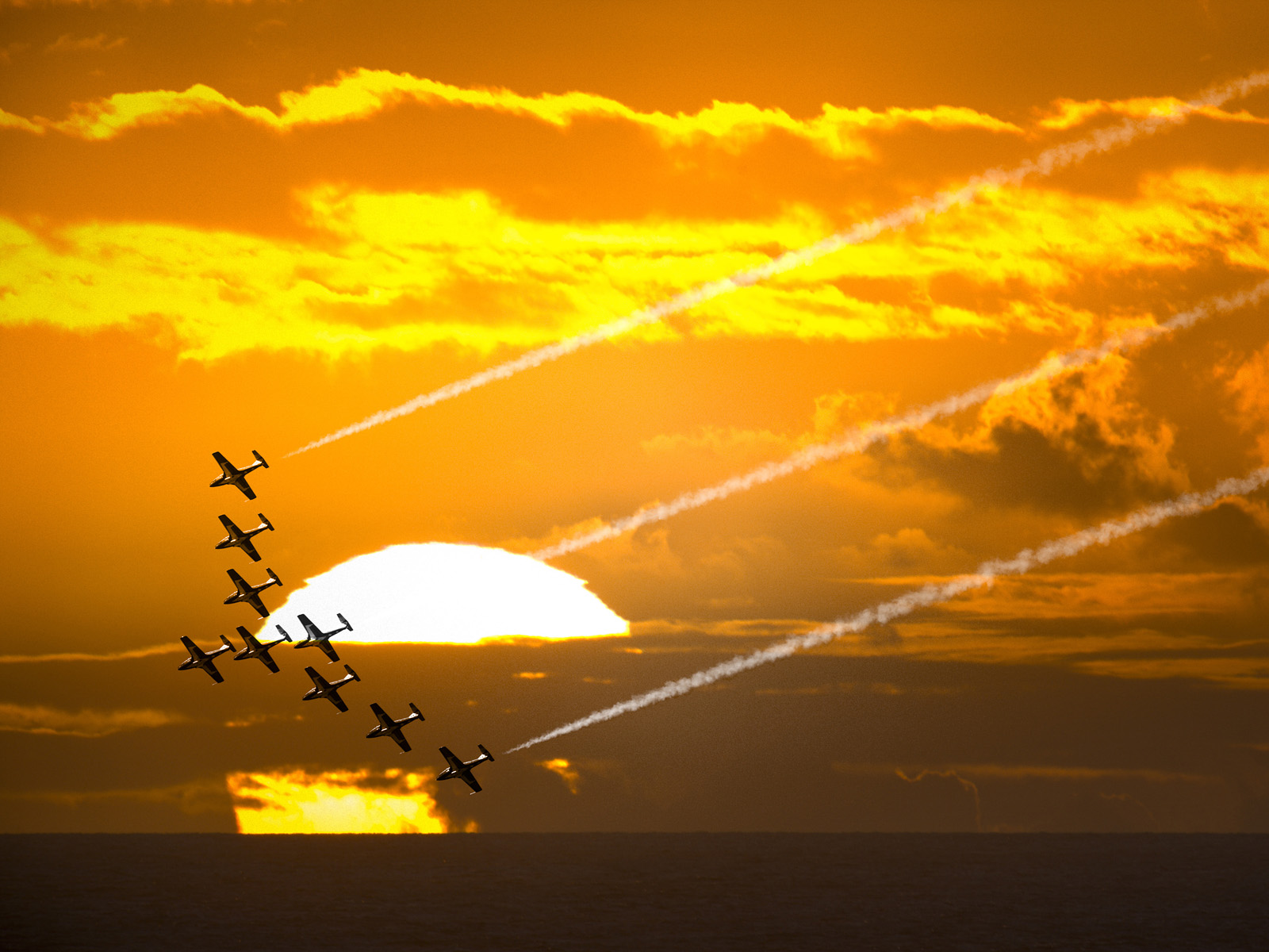 Snowbirds Fighter Planes at Flight, British Columbia, Canada