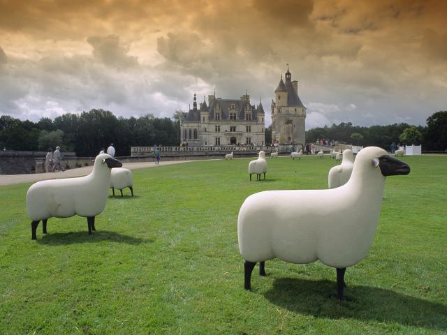 Sheep Sculptures, Chenonceau Castle, France