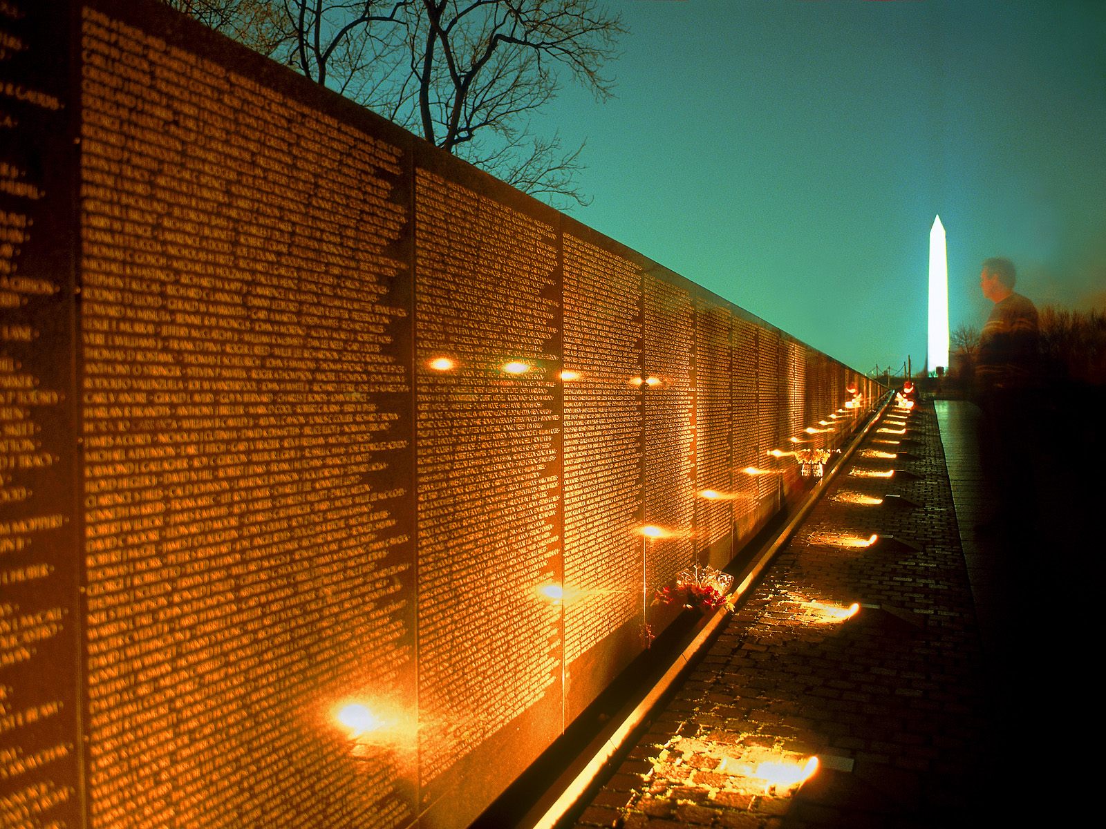 Vietnam War Memorial at Night, Washington, DC