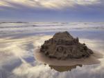 Eroding Sandcastle, Cannon Beach, Oregon