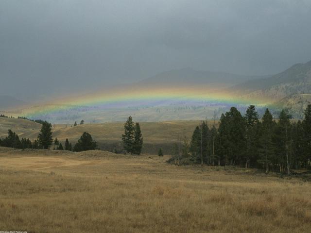 Lamar Valley Sunset Rainbow, Yellowstone NP