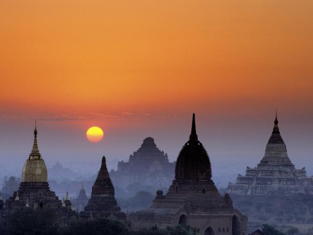 Pagodas in Bagan, Mandalay Division, Burma (Myanmar)