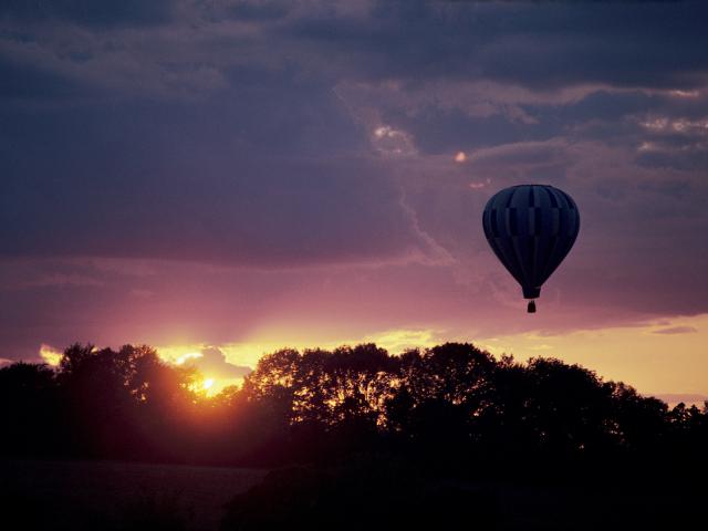 Hot Air Balloon at Sunset