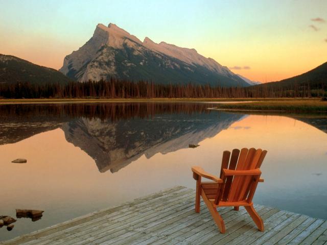 Mount Rundle Reflected in Vermillion Lake, Alberta, Canada