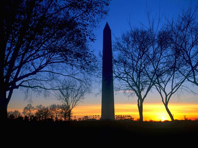 Blue Sky Sunset, Washington Monument, Washington DC